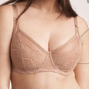 Victoria's Secret Beige Dream Angels Minimizer Lace Bra